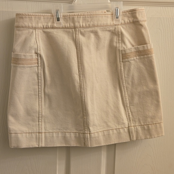 Sezane Jelena Ecru 100% Cotton Short Skirt - Picture 4 of 8